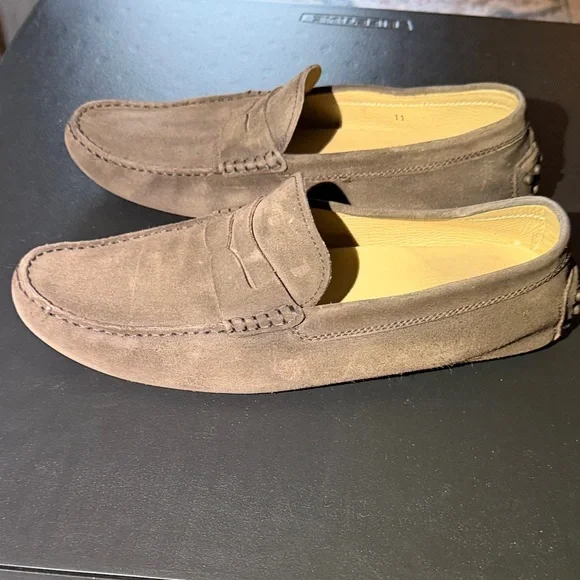 Tod's Dark Brown Suede Driver Loafers men’s size 11 Made in Italy - Picture 4 of 16